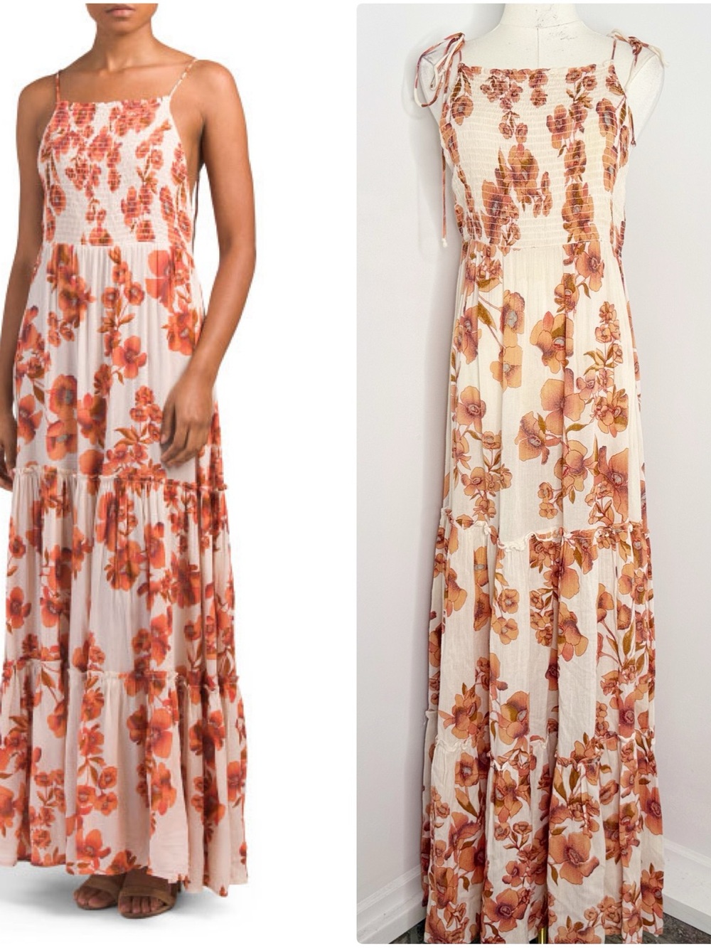 Free People Intimately Garden Party Floral Maxi Dress Medium Tie Straps